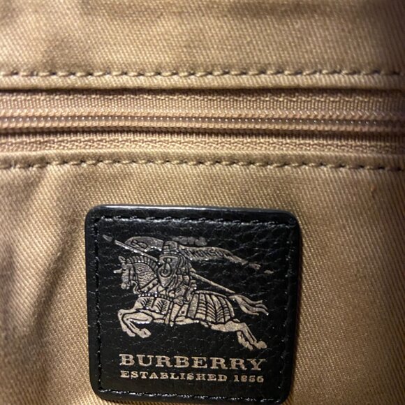 Burberry Horn Toggle Collection Handbag – House Check & Black Leather - Picture 9 of 11